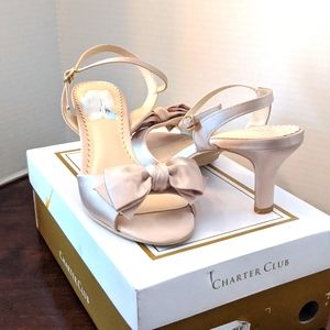 Charter Club light pink satin heels